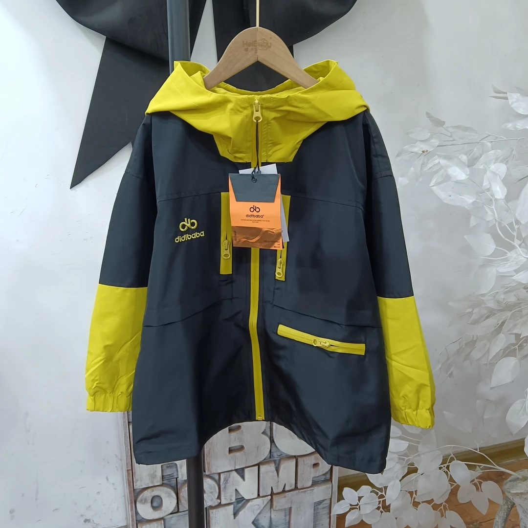 H187黑黄色冲锋衣春秋外套