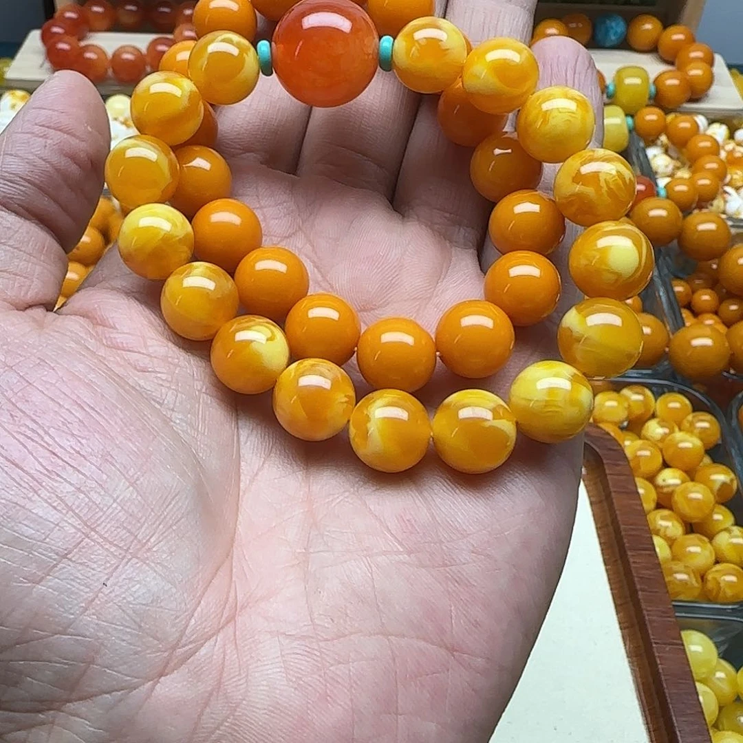 ^***貝树脂非金属精品老蜡色加老蜜色素串