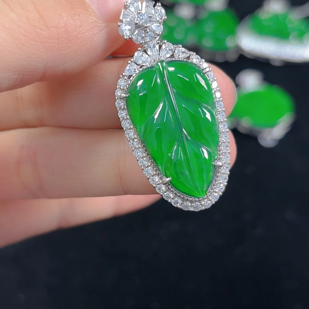 翡翠银S925镶嵌吊坠(不含链)