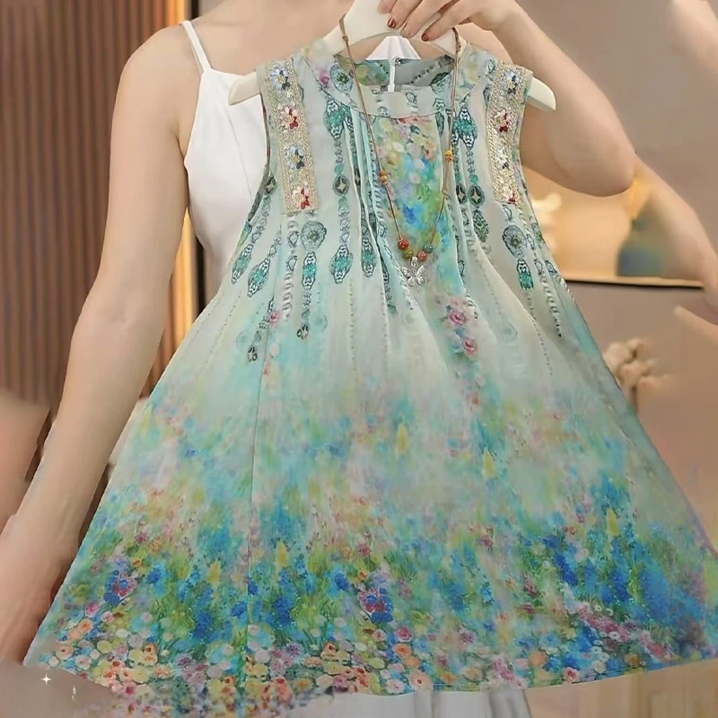 【送帽子】女童夏季无袖连衣裙民族风扎染沙滩裙公主裙HCB775-yz