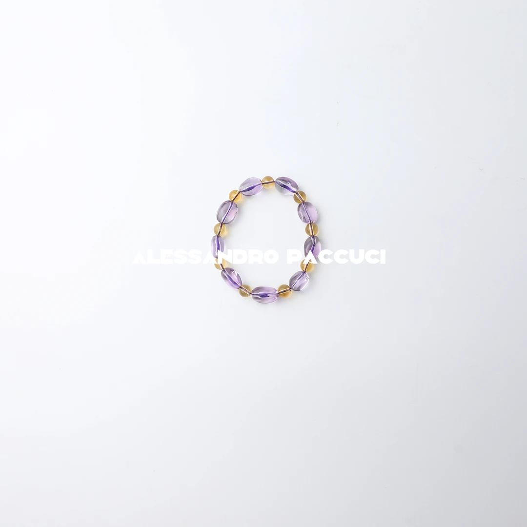 非金属珐琅手链 AP洛哥52043EL【雾隐鸢尾】紫色+黄色串珠时尚手链