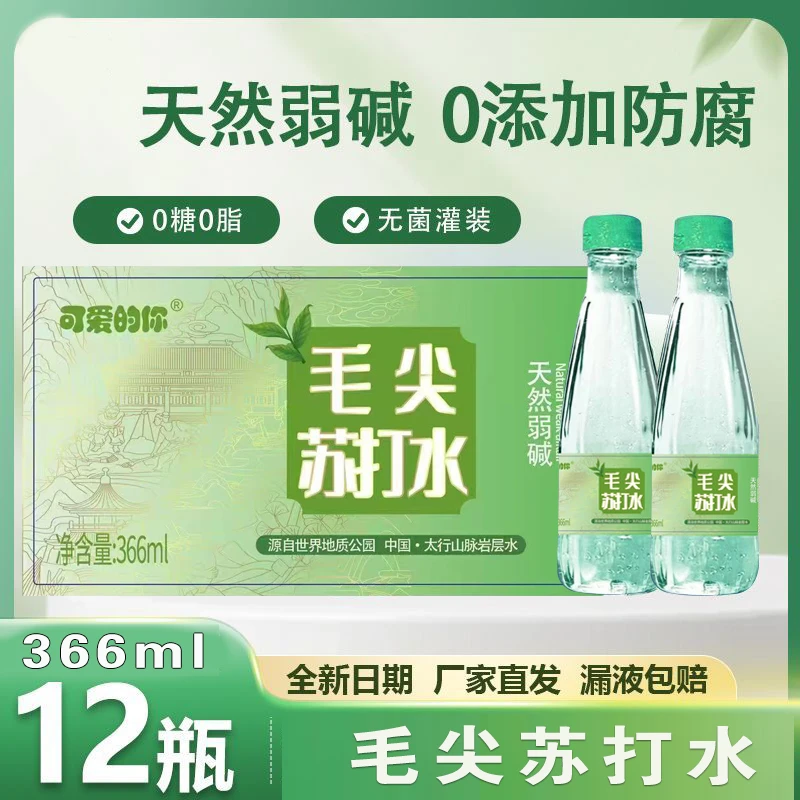 【正宗信阳毛尖苏打水】新鲜日期现货速发366ml*12瓶冰镇更解渴