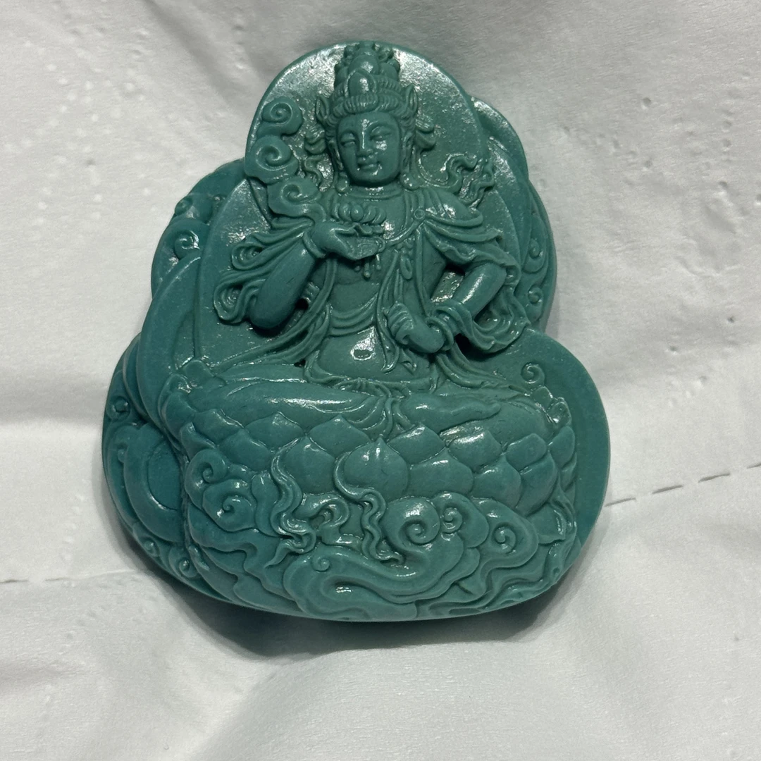 非金属皮质吊坠 普贤菩萨精工雕刻精品项坠