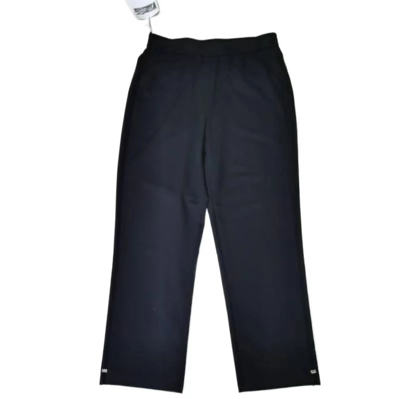 十分裤高弹力透气休闲显腿长高腰休闲裤立体装饰速干妈妈黑色长裤