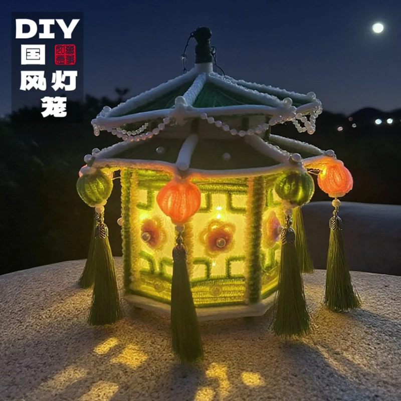 2025新款diy手工发光中秋节宫灯扭扭棒材料包中式国风创意花灯笼