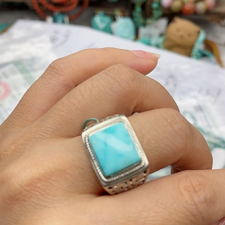 绿松石珠宝奇石银S925镶嵌