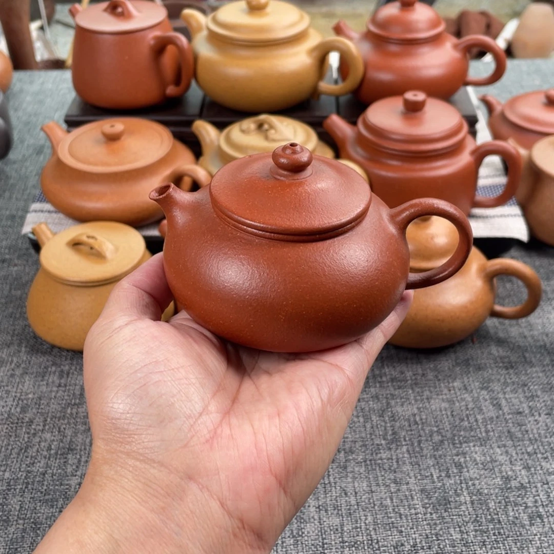 紫砂茶壶红降坡明炉全手40目150