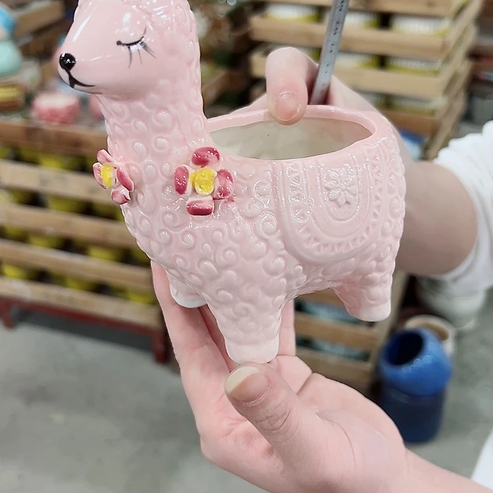 有孔.凑满10元发货多肉陶瓷花盆！