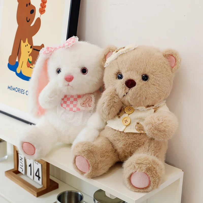 晚安小熊公仔毛绒玩具女孩抱着睡觉床上布娃娃抱抱熊生日礼物女生