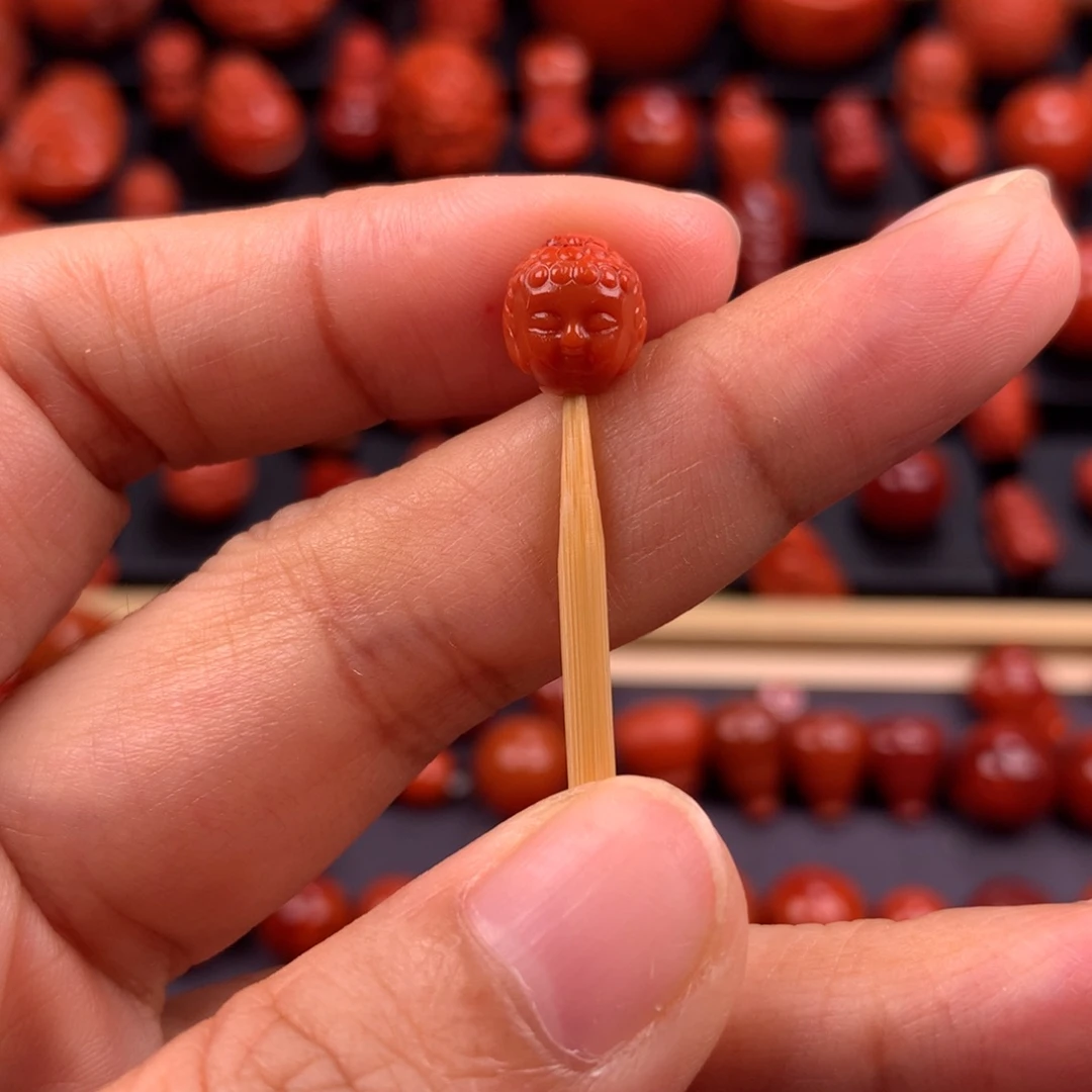 南红玛瑙宝宝佛头8mm未镶嵌