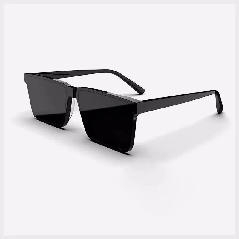 潮高级感ins韩版方框大脸开车男士专用偏光黑段防晒太阳防晒镜