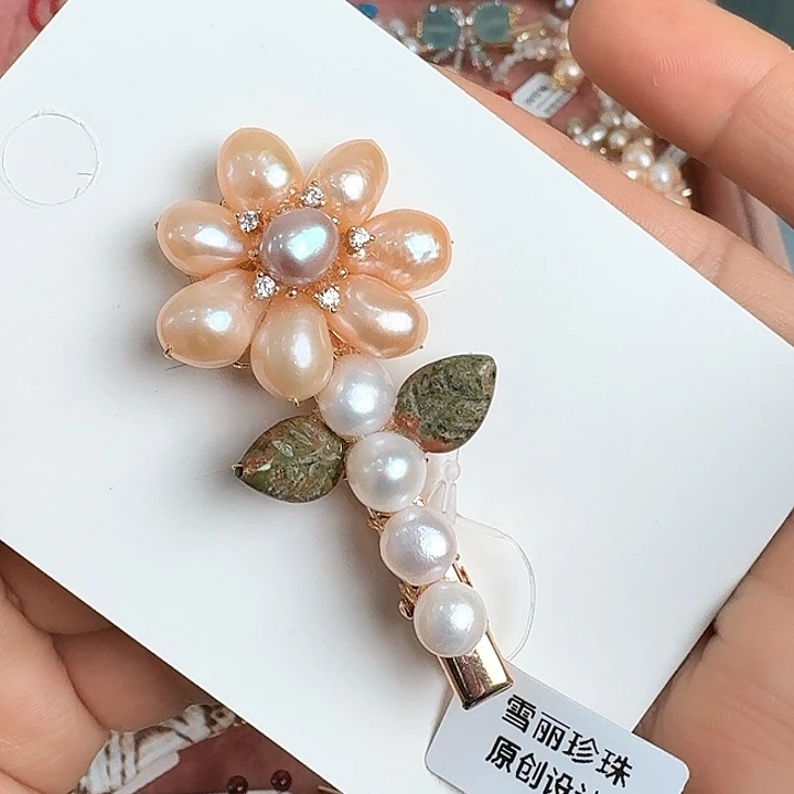 淡水珍珠发饰未镶嵌