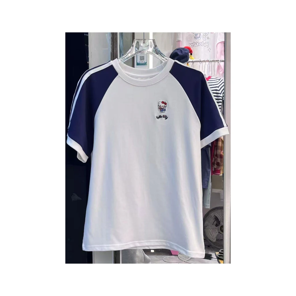 【兜兜】21号猫猫 夏季新款AB面插肩袖修身短袖T恤 井9520