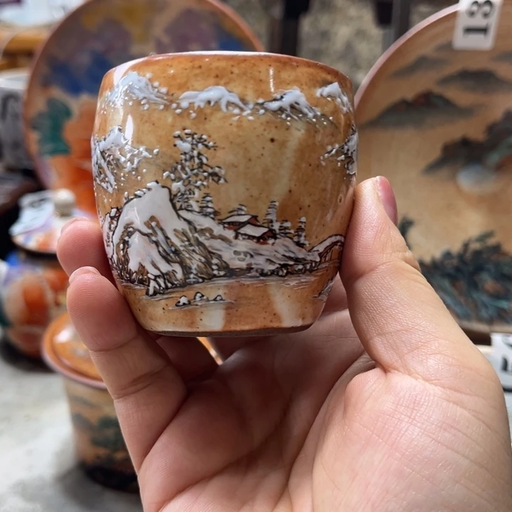 海***川其他全手工柴烧志野手绘03282
