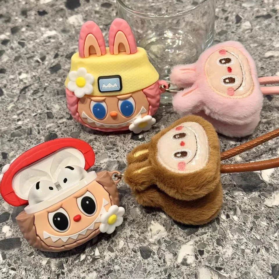 卡通花朵帽子拉布布AirPodsPro1/2苹果4代/3代无线蓝牙耳机套硅胶