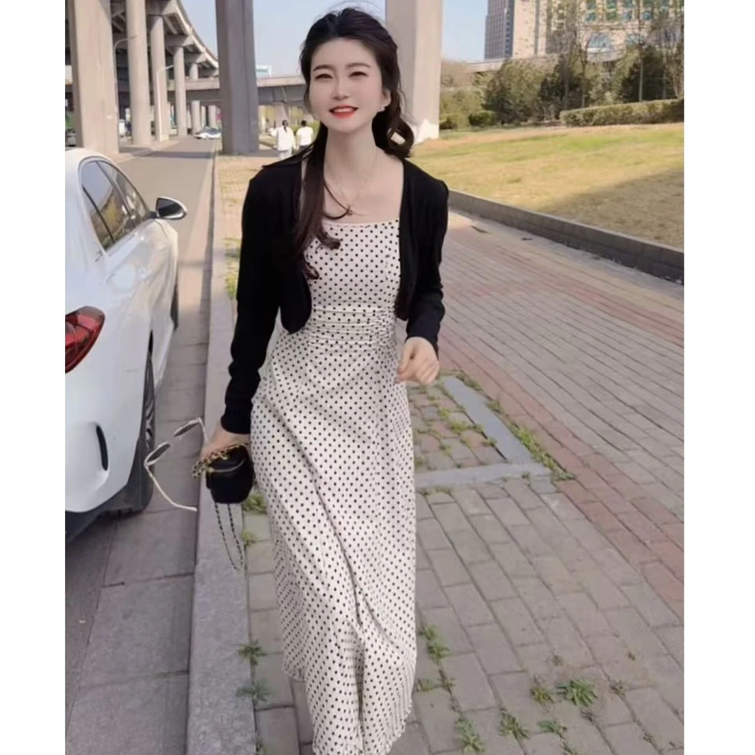 『减龄波点U』设计显瘦百搭时尚套装3602