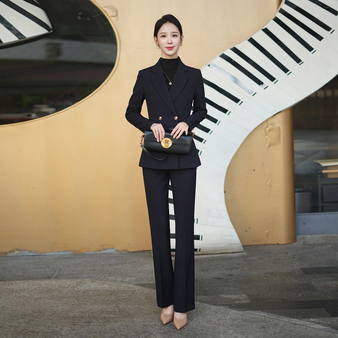 西装套装女外套2025新款高级感质感厚款正装休闲职业装套裤秋冬装