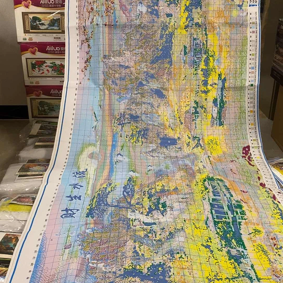 紫***藤维纶千山江山5米满绣