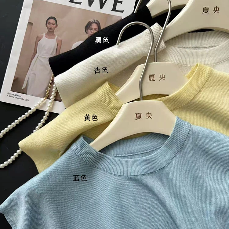 超好穿莱赛尔天丝针织圆领短袖上衣舒适透气夏季女装9907