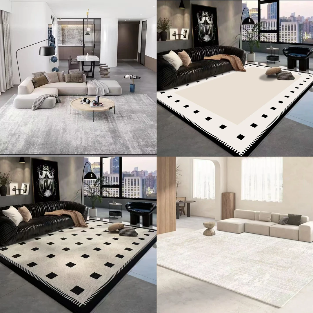 升级爆款轻奢简约现代防水编织圈绒小圈硅藻丝客厅地毯棉布防滑底