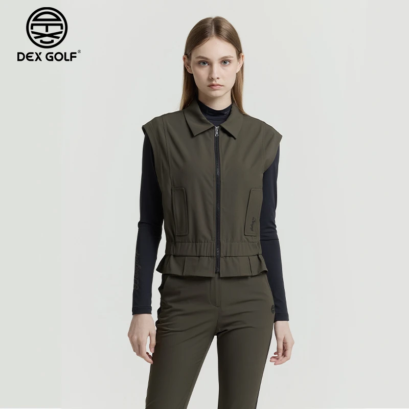 DEXGOLF高尔夫女户外运动马甲6223秋季拉链外套马甲收腰显瘦百搭