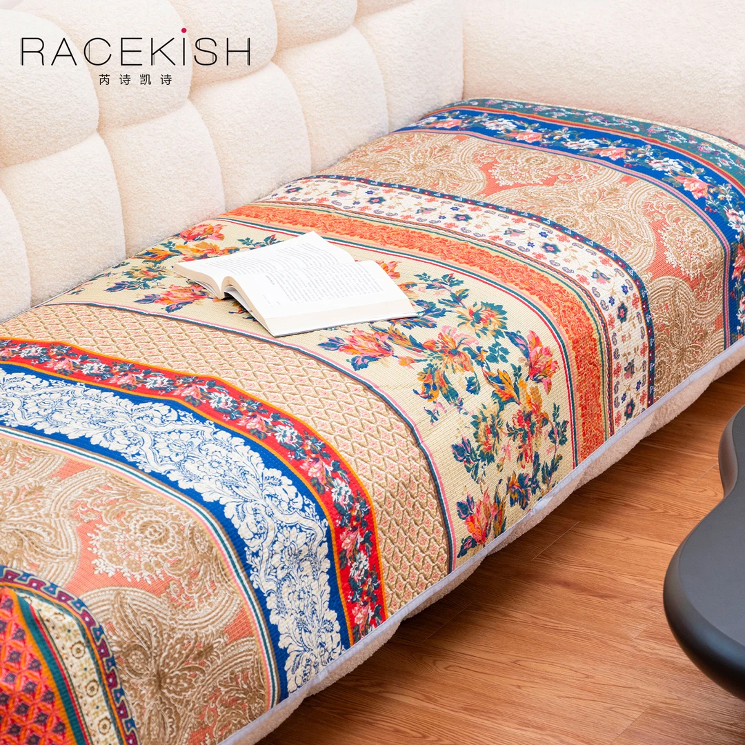 Racekish沙发垫加厚两面花单人床床盖防尘两用棉垫