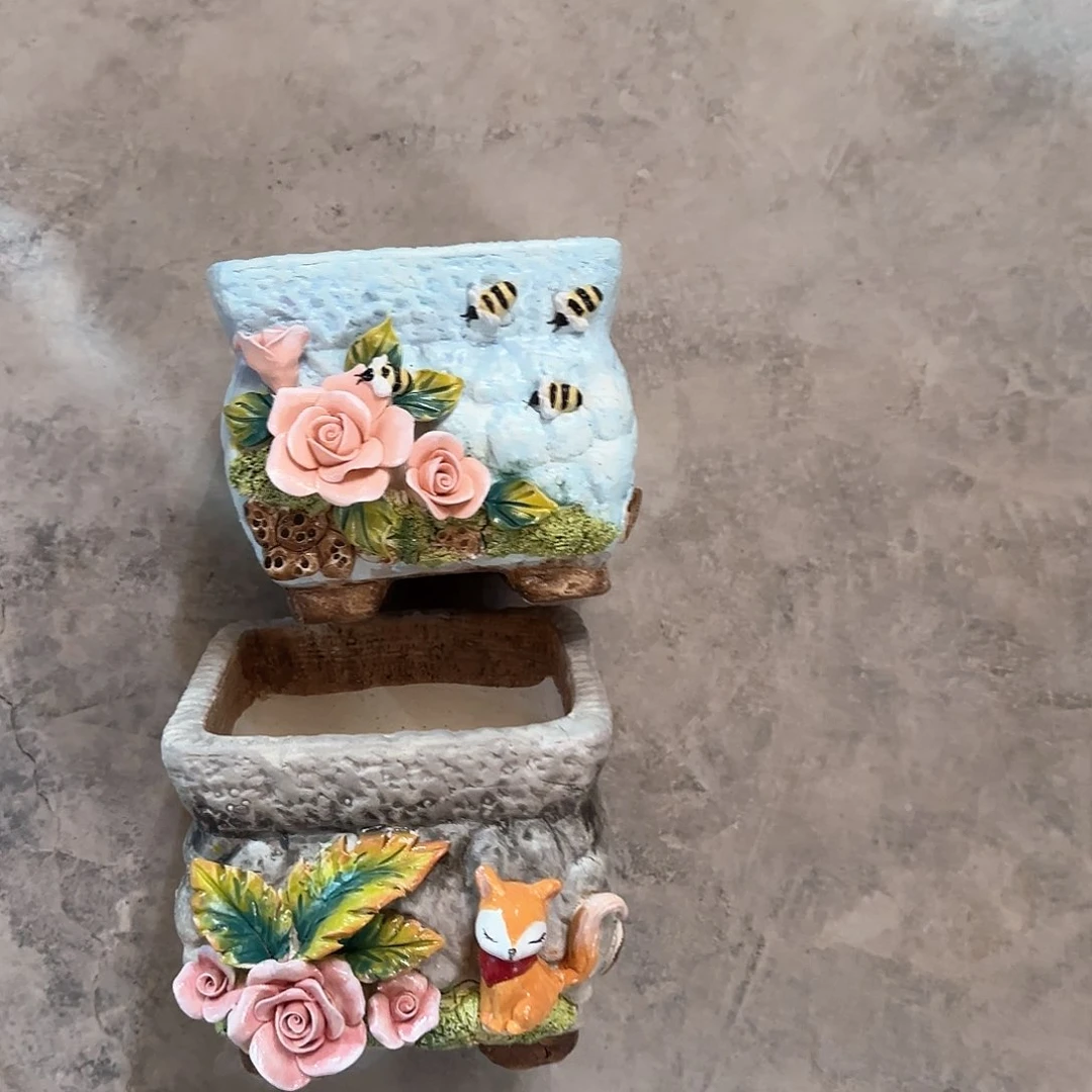 红陶一*鱼信宇麦饭石花盆