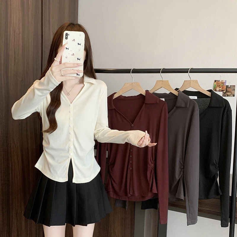 大码V领开叉哺乳期外穿喂奶时尚长袖上衣显瘦遮肉百搭潮胖MM减龄