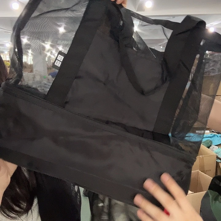 织物黑色优某裤网纱包包发1