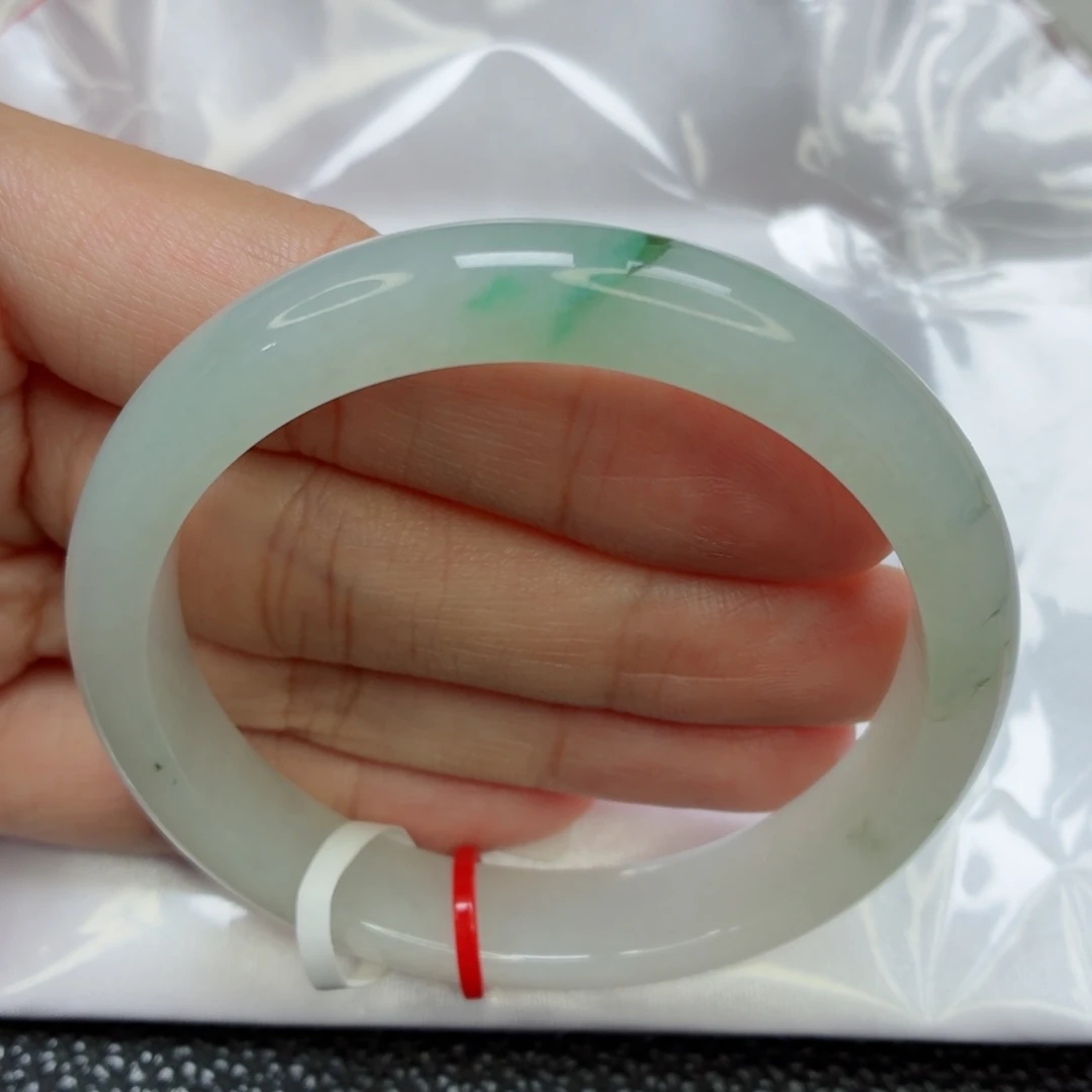 翡翠未镶嵌手镯老坑54圈冰胶飘阳绿006