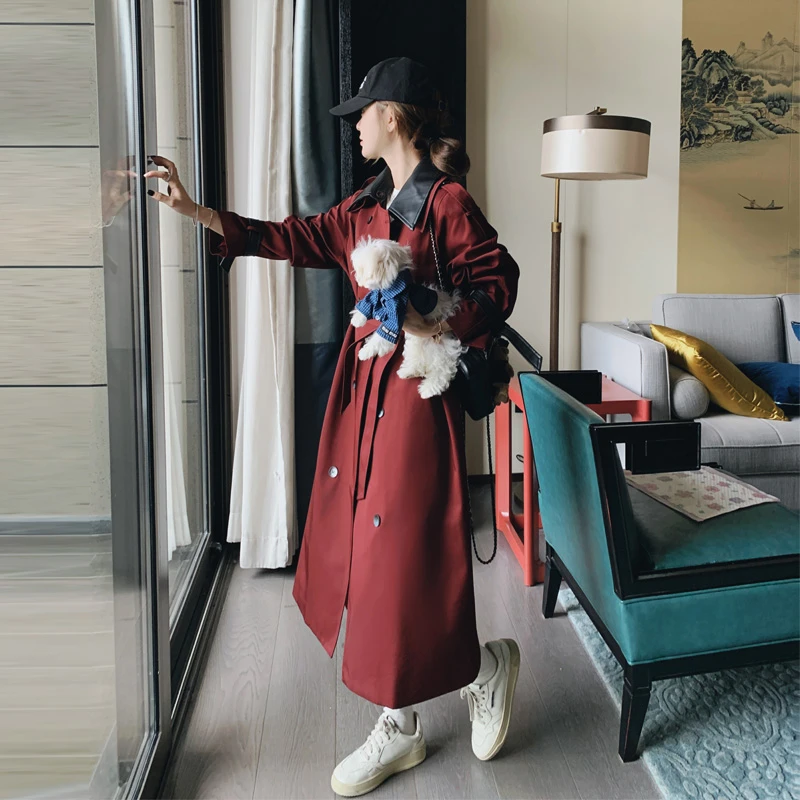 阔版风衣外套女2025春秋新款小众韩系穿搭简约显瘦英伦风长款大衣
