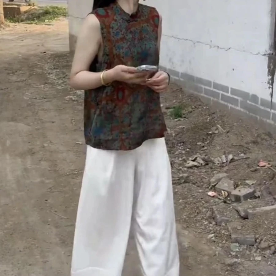 新款简约百搭休闲减龄显瘦气质女装女套装68新中式洋气上衣