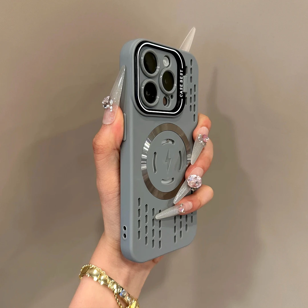简约镜头支架适用苹果16promax手机壳iPhone15磁吸散热13/14套12