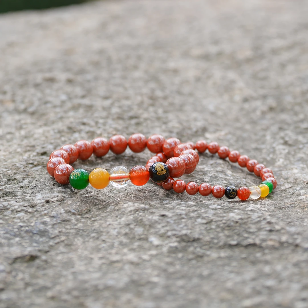 含辰砂工艺品普陀山【五路米米】朱砂手串