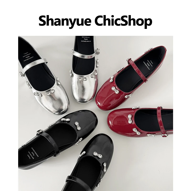【SHANYUE】 -跟高2.5cm 漆皮四季新款一字带精致风百搭玛丽珍单鞋