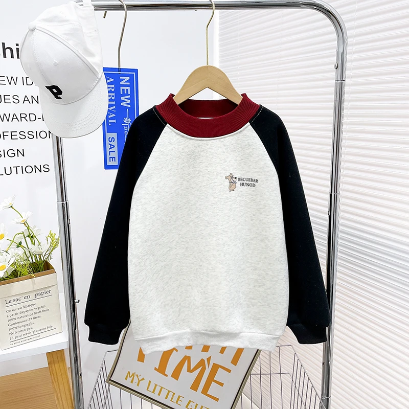 春秋新款女大童卫衣洋气潮流百搭宽松儿童上衣保暖zb5228简约童品