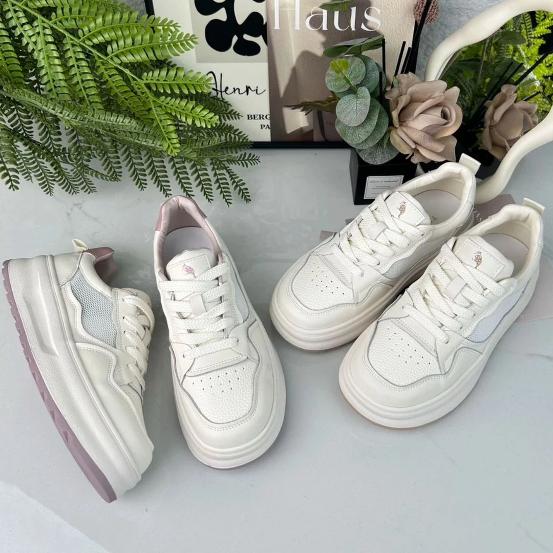 夏季新款面包鞋厚底百搭网面透气小白鞋5668