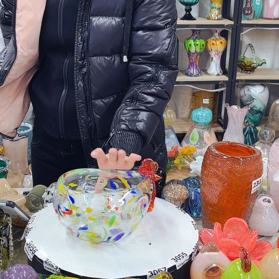 花鸡碗家悦琉璃工艺品不完美