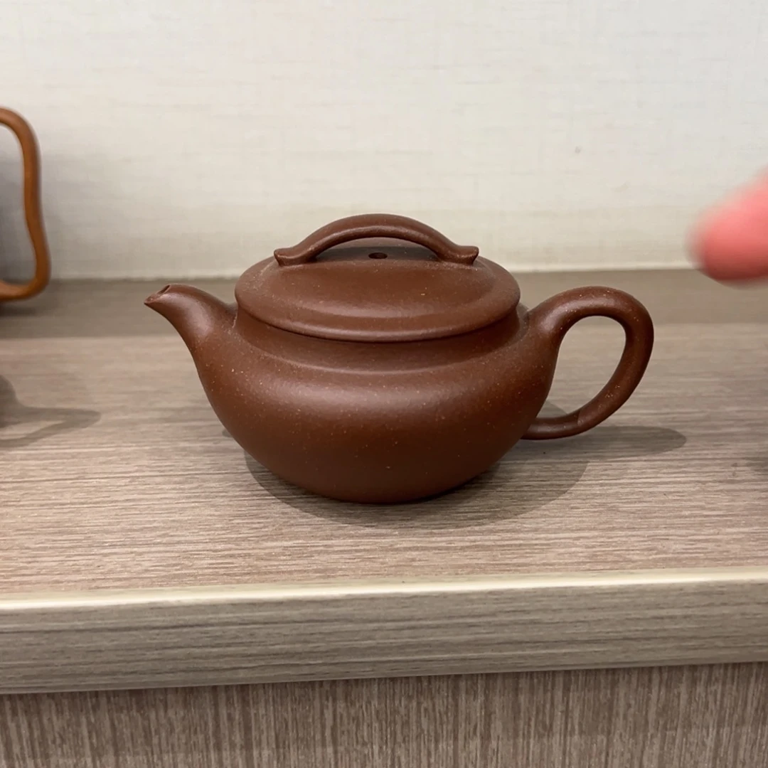 茶壶紫砂90cc紫降坡瓦当