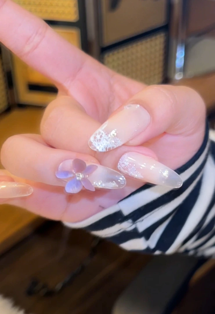 【花开富贵12片】纯手工重工手工穿戴甲显白美甲甲片