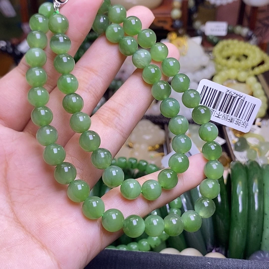 和田玉未镶嵌颈饰碧玉猫眼老矿料妈妈链8