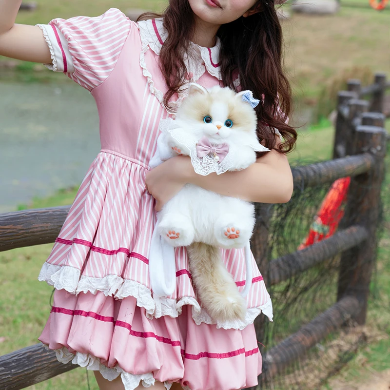 仿真布偶猫咪背包三花猫玩偶小猫咪公仔毛绒玩具女孩生日礼物正品