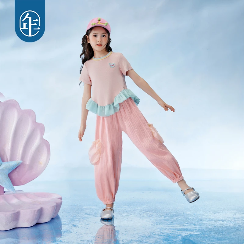 【贝有引力】年衣女童裤子2025新款夏季甜美宽松女孩休闲裤束脚长裤