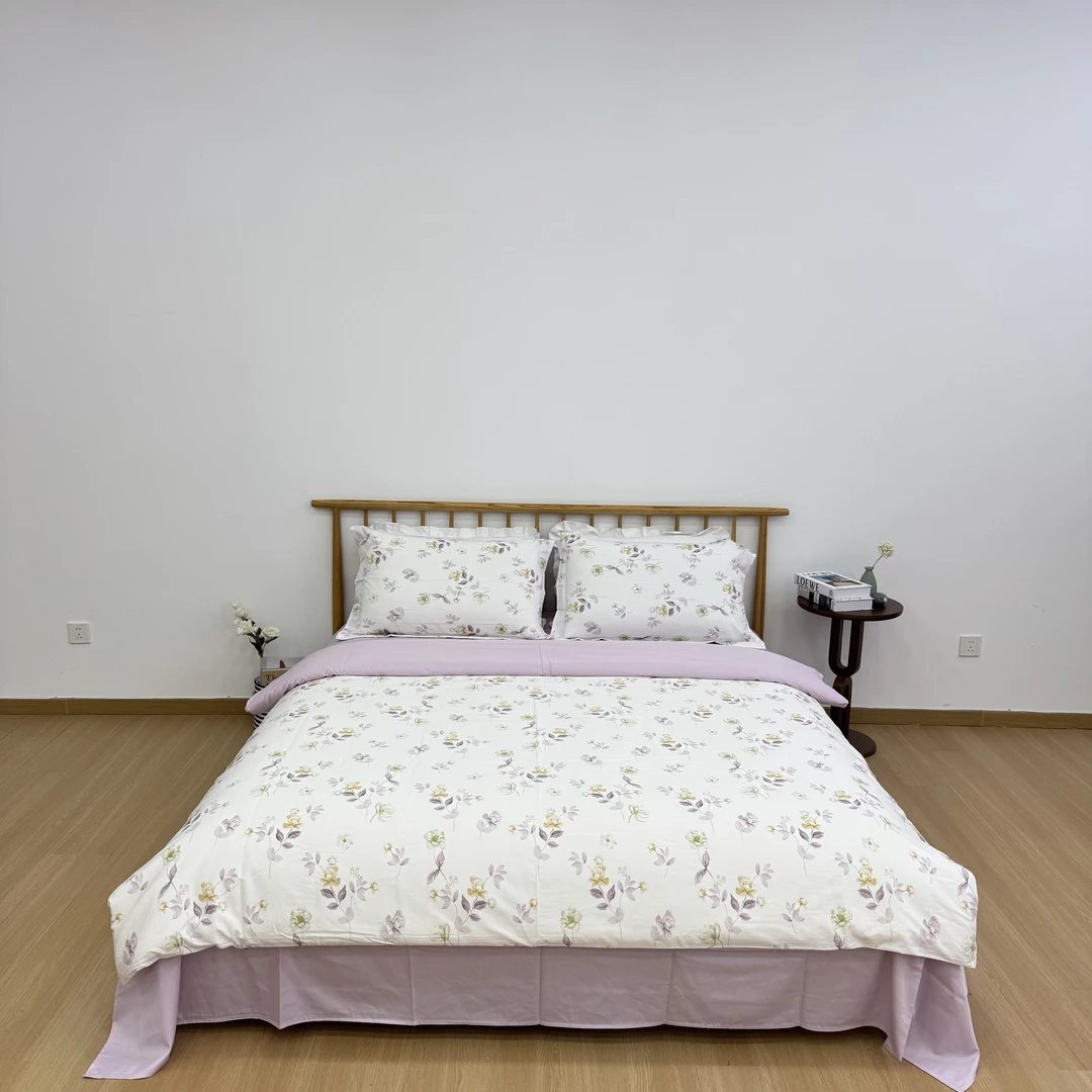 【花香满经-紫】 高端云小棉四件套 柔软舒适亲肤透气床品套件