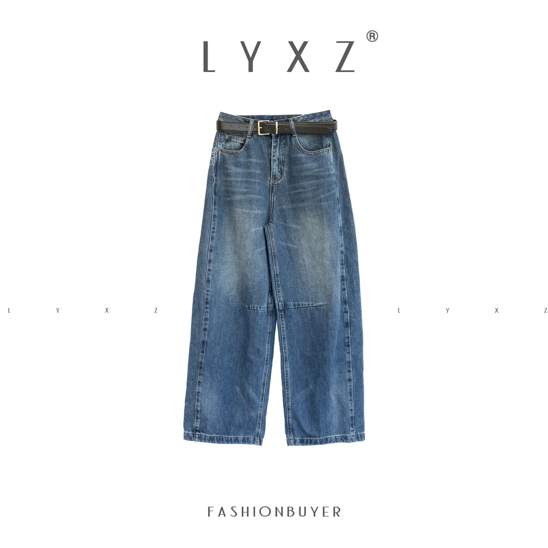 LYXZ x 新款女裤显瘦直筒裤百搭牛仔裤洋气长裤80547