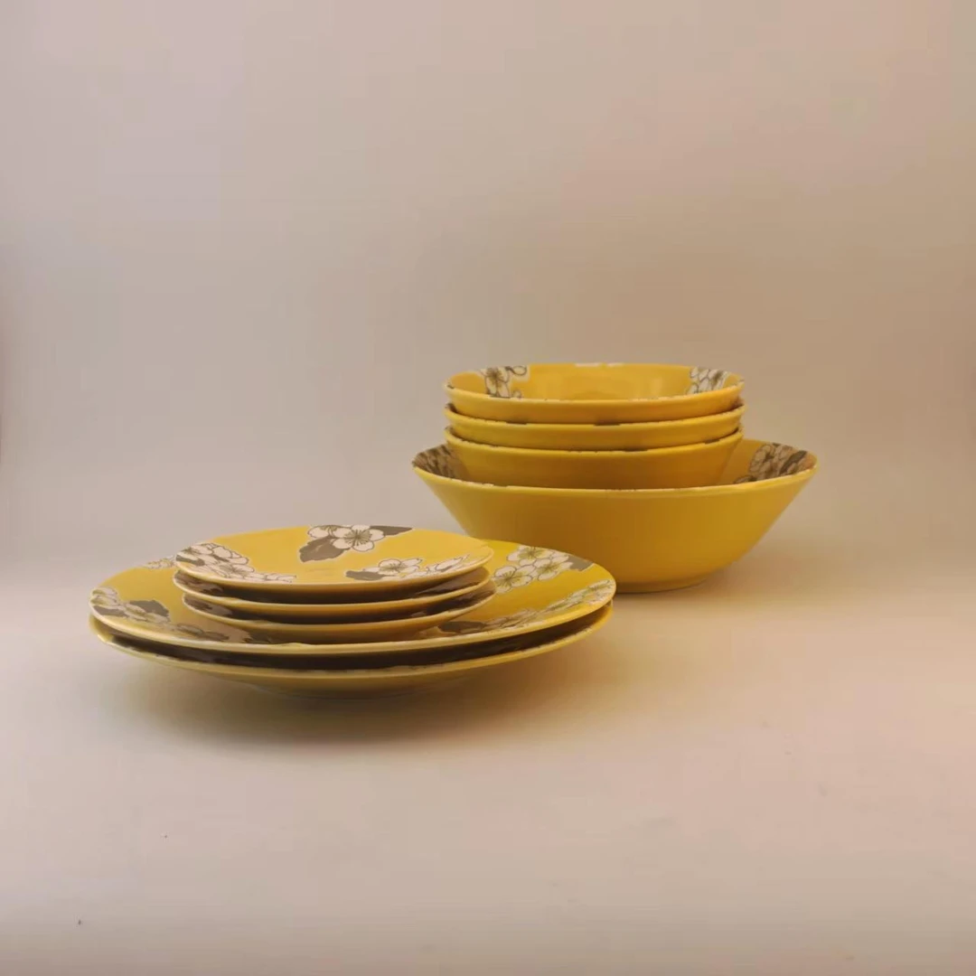 千代源 黄绚吉野9头餐具套装