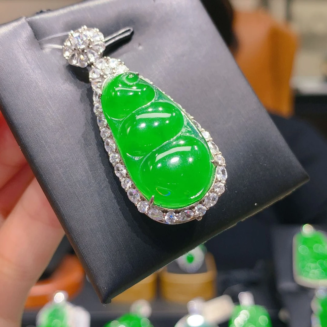 【闪购商品】翡翠颈饰银S925镶嵌6柒姐