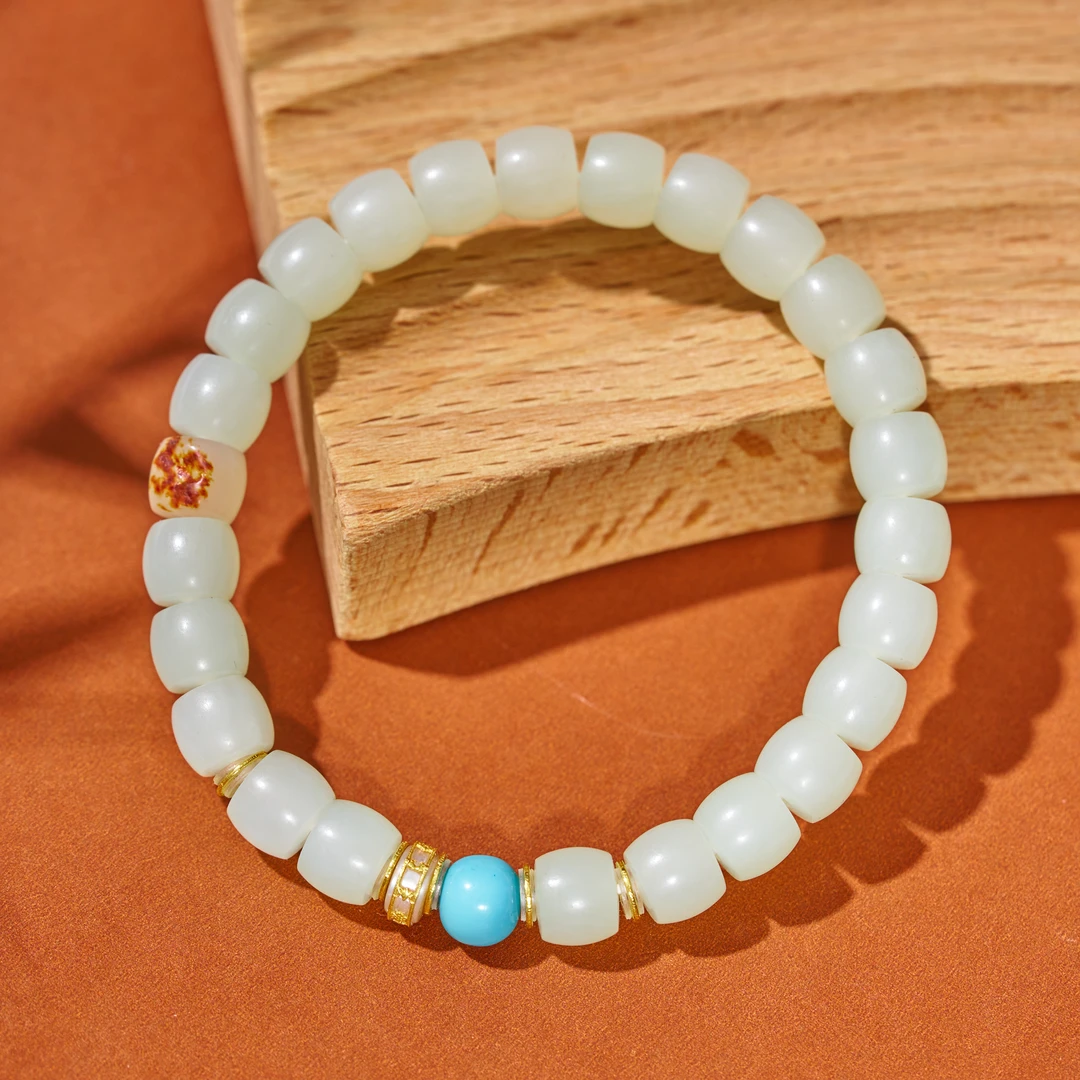 【玉氏珠宝】纯白丨18K白玉直切单圈手串多样性发一 #XYGD092010-A