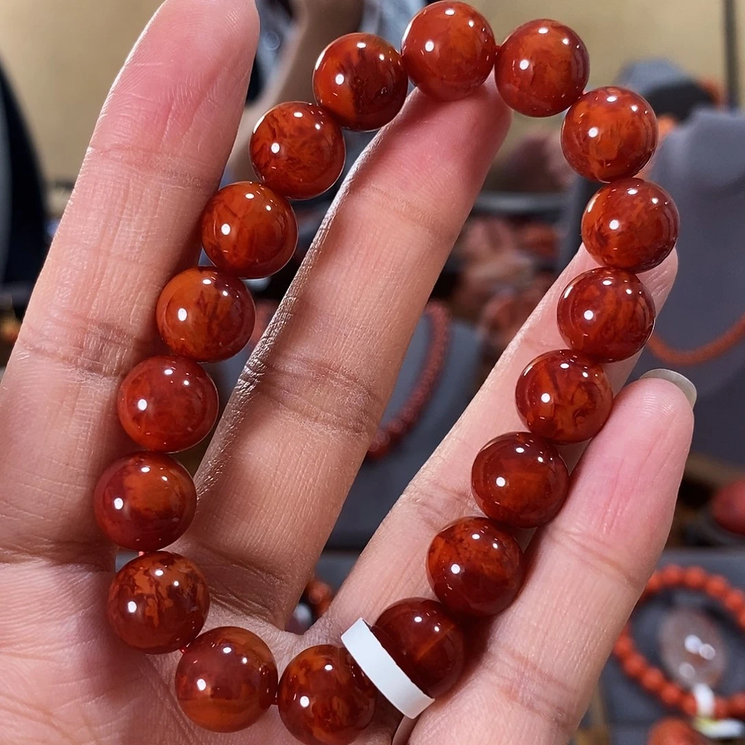 未镶嵌单圈11m m原矿南红玛瑙