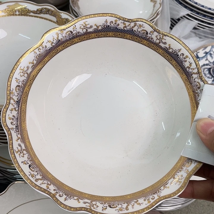 新骨瓷2个7寸斗碗微瑕完美主义者慎拍